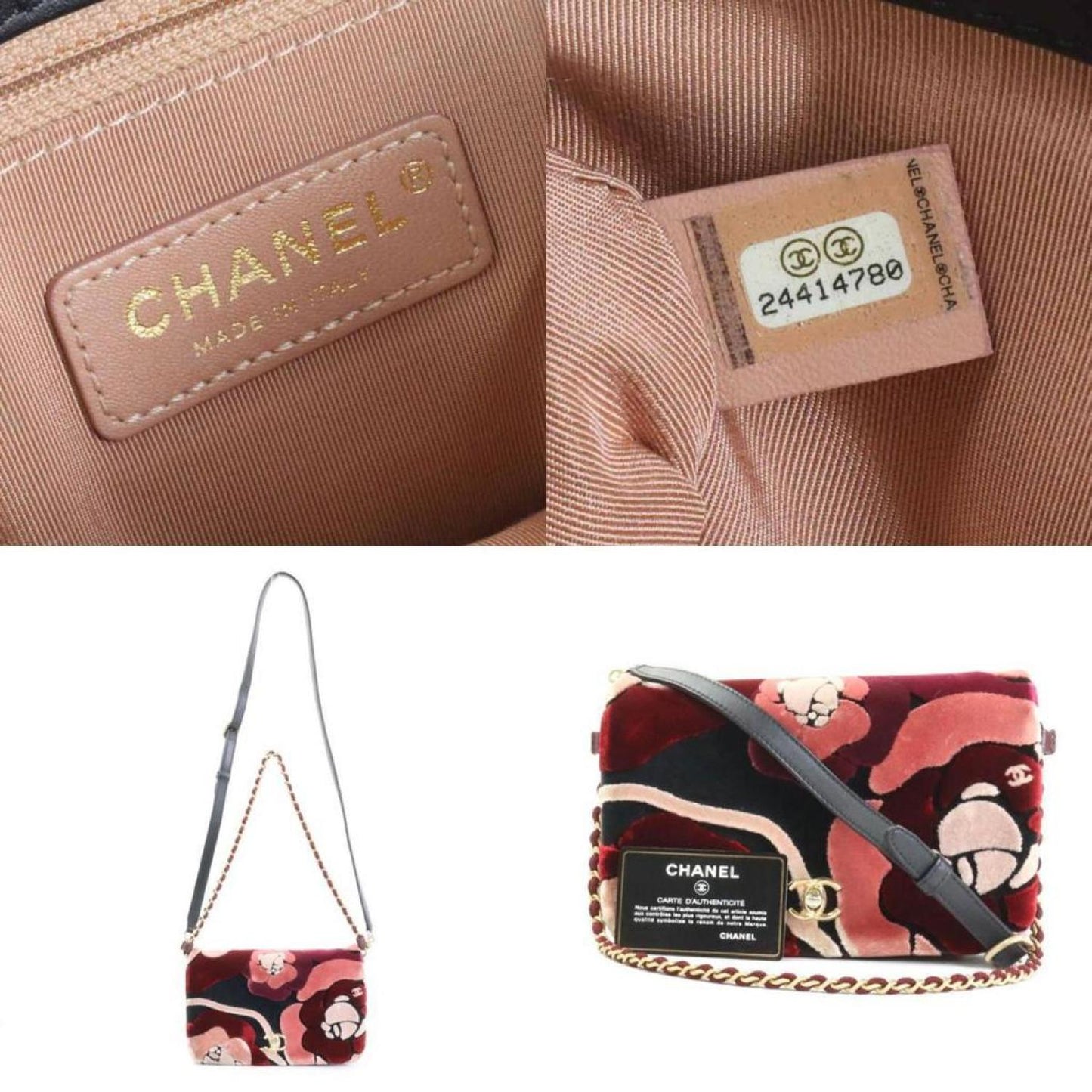 Chanel Camellia Velvet Shoulder Bag (Pre-Owned)