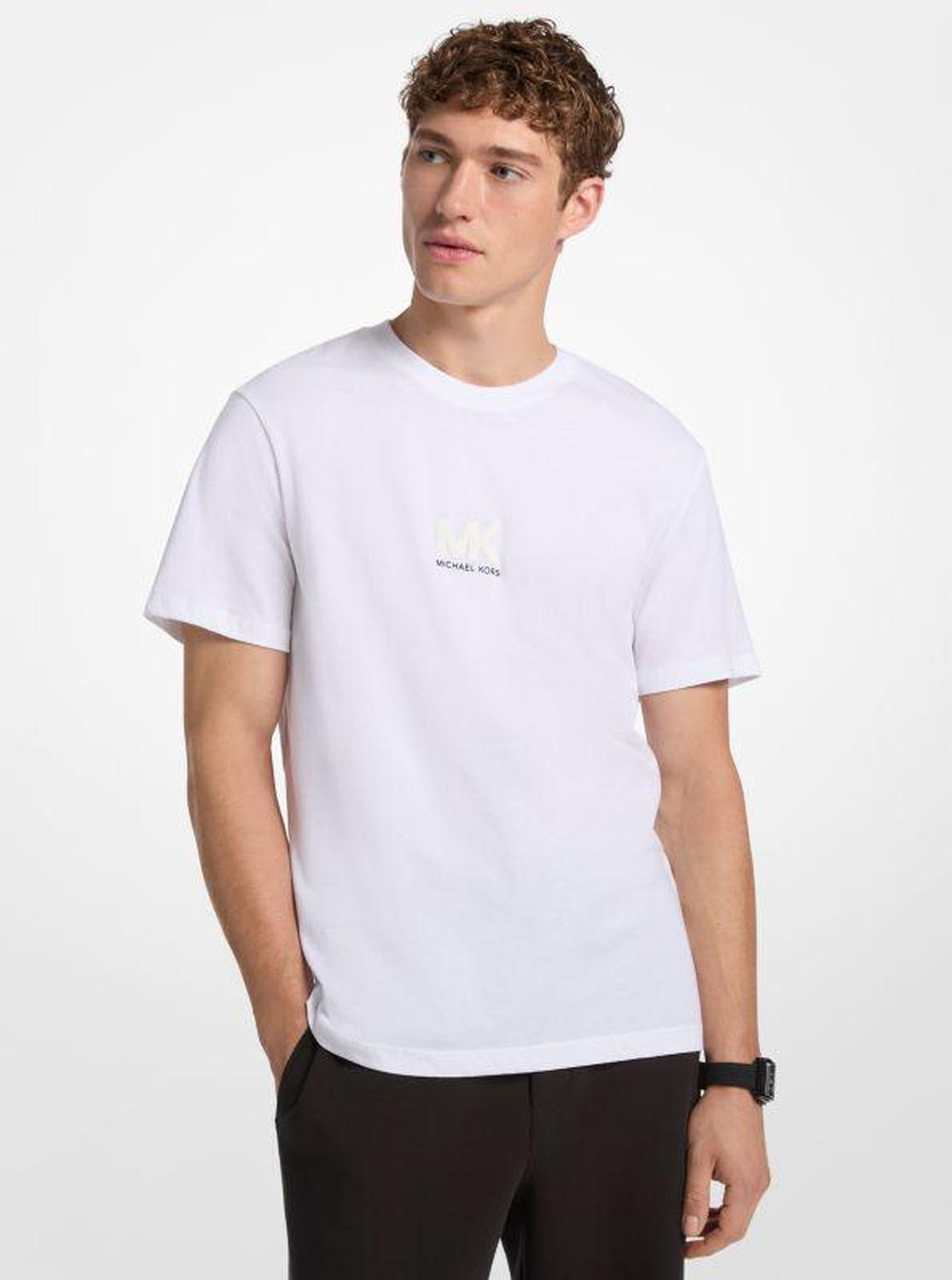 Graphic Logo Embossed Cotton T-Shirt