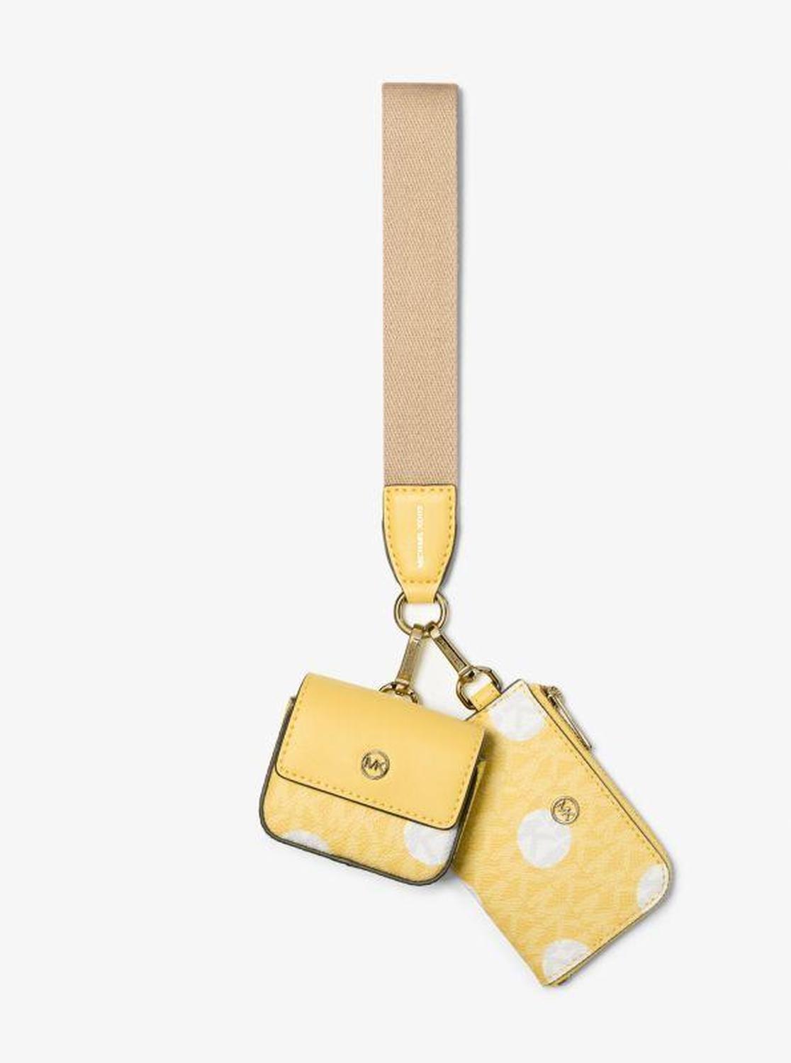 Jet Set Polka Dot Signature Logo Dual Pouch Wristlet