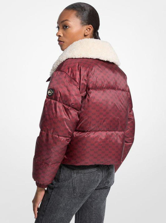 Logo Print and Sherpa Puffer Jacket