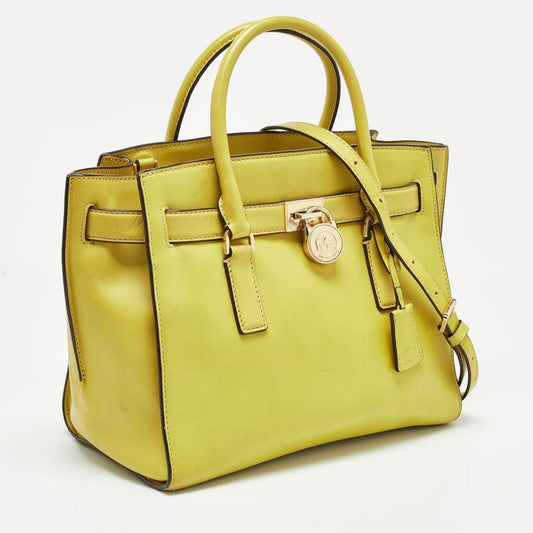 Michael Kors Lime Leather Hamilton Tote
