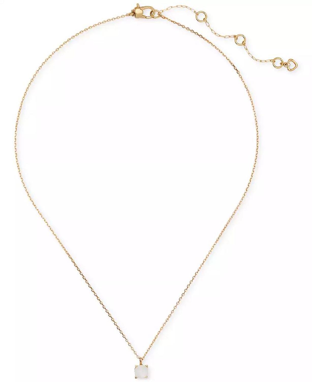Gold-Tone Cubic Zirconia Pendant Necklace, 16" + 3" extender