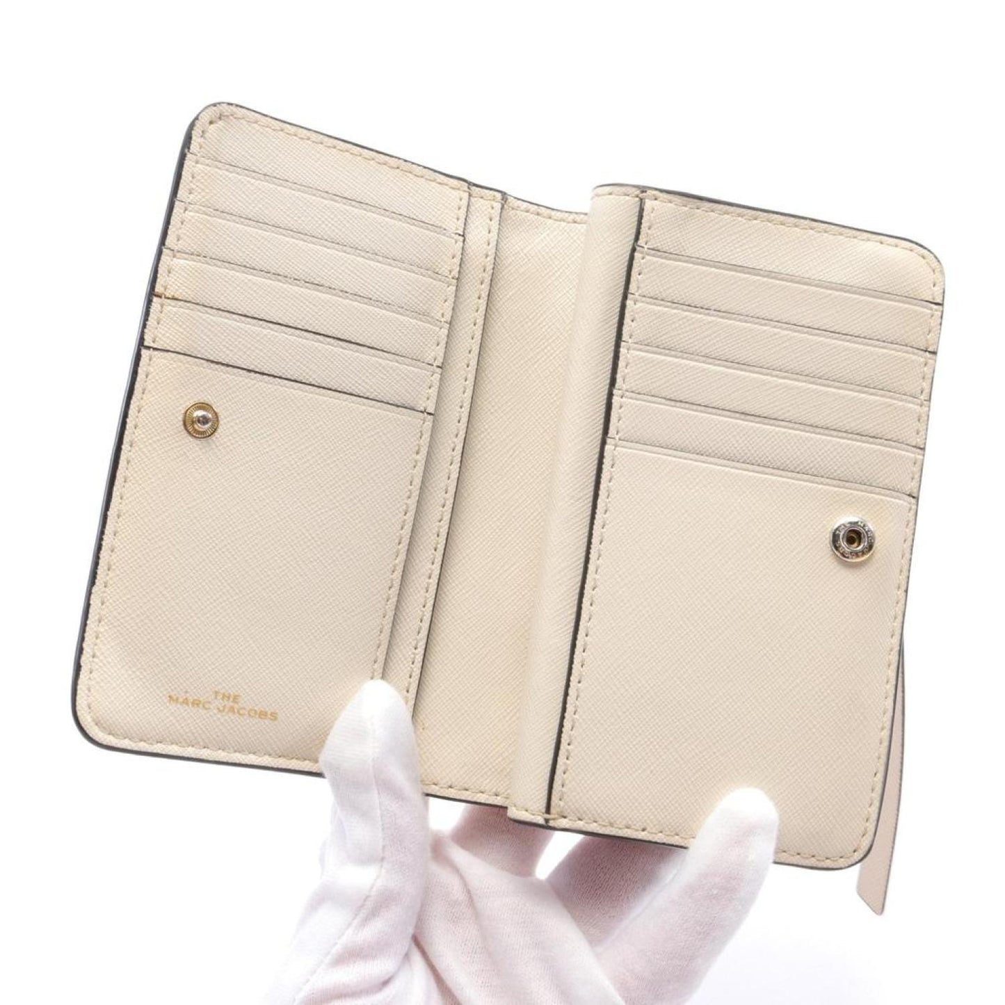 Snap Shot Bi-Fold Wallet Leather Beige