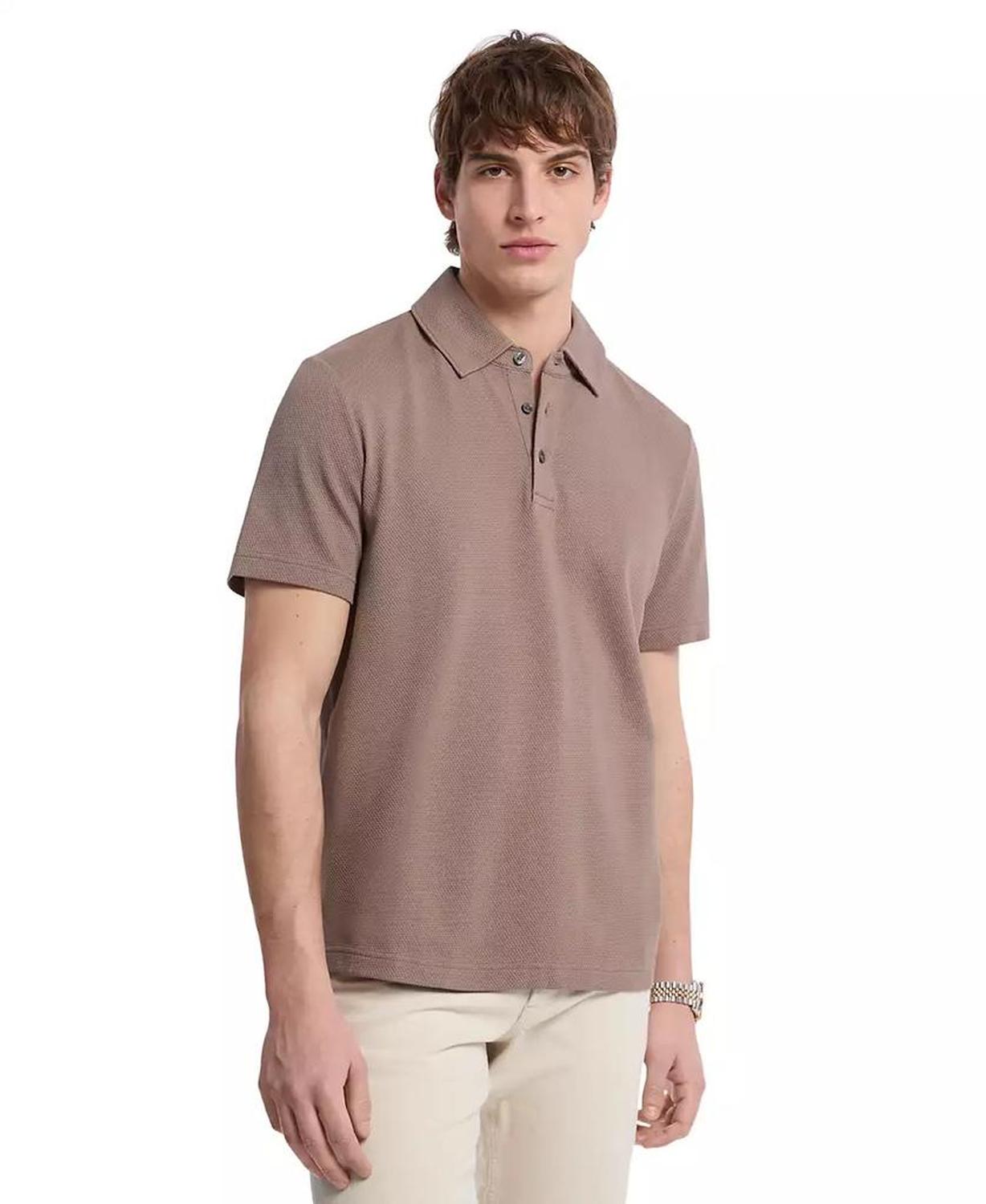 Men's Short Sleeve Bubble Knit Polo Shirt