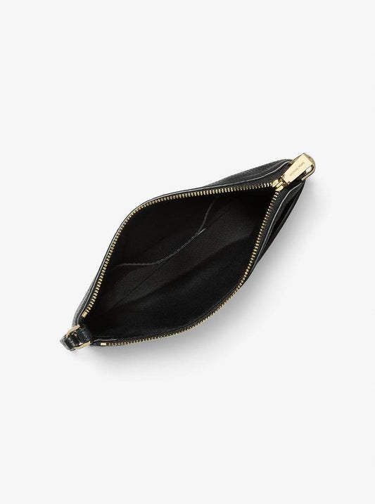 Jet Set Medium Leopard Print Calf Hair and Leather Wristlet