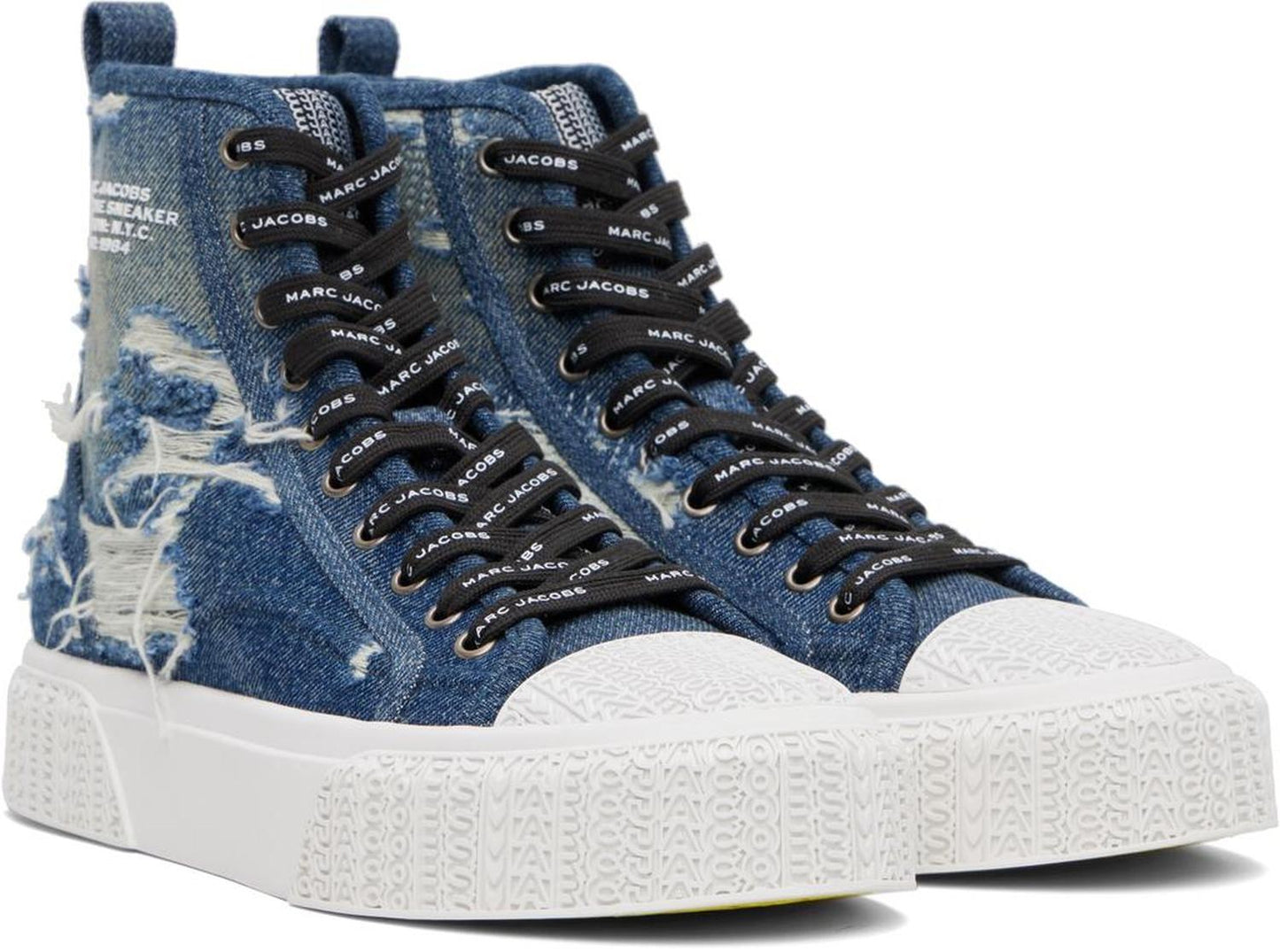 Blue 'The Rip And Repair' Denim High Top Sneakers