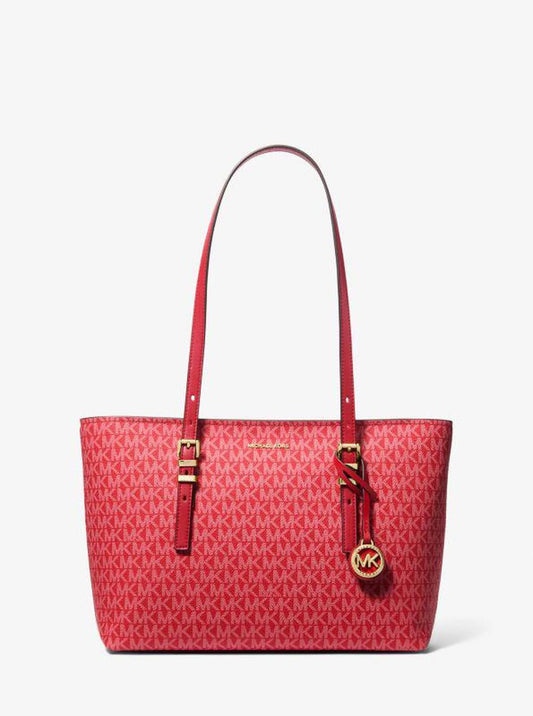 Quinn Medium Signature Logo and Leather Tote Bag