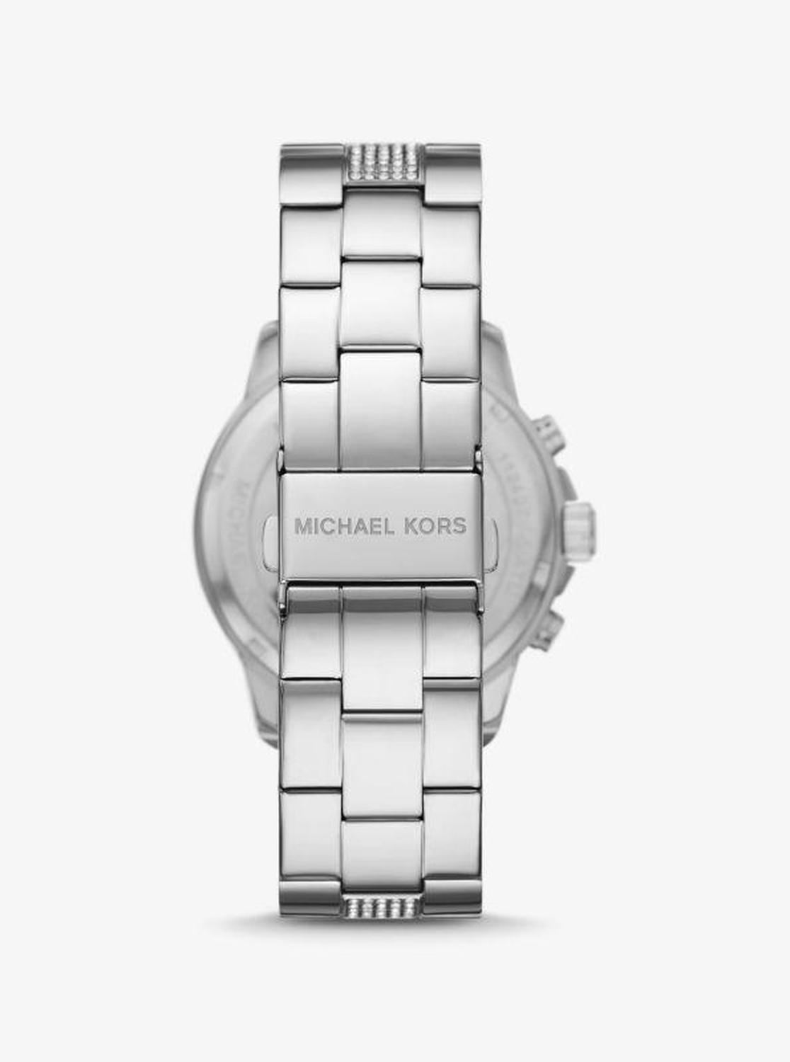 Oversized Brynn Pavé Silver-Tone Watch