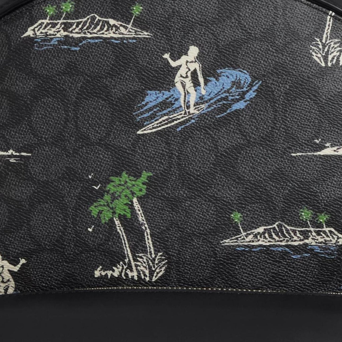 West Backpack In Signature Canvas With Surf Print