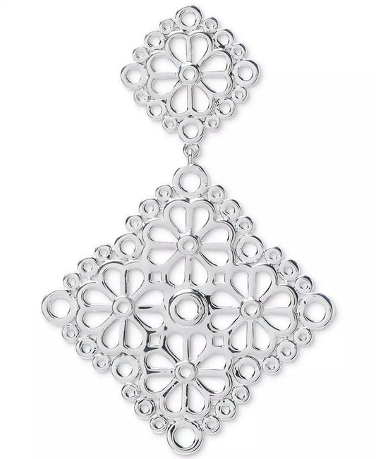 Spade Flower Lace Drop Earrings