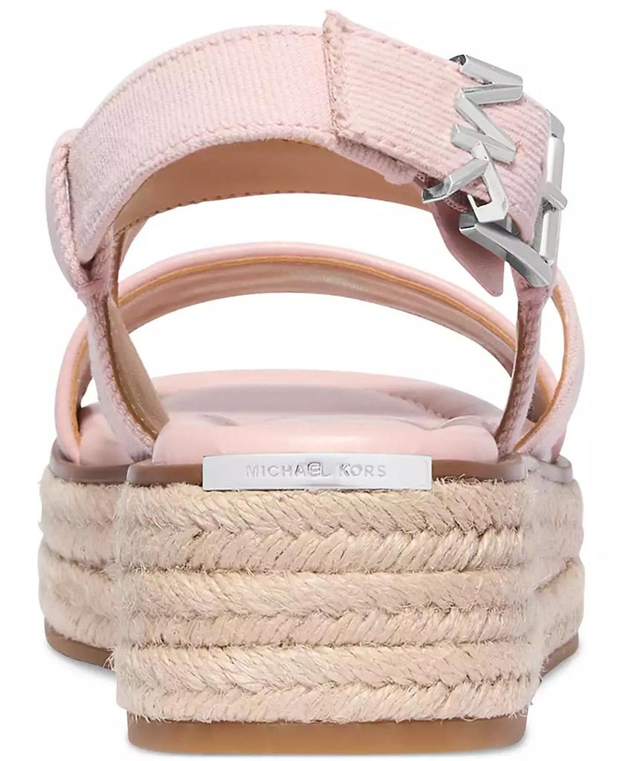 MICHAEL Lynn Leather Buckled Espadrille Sandals