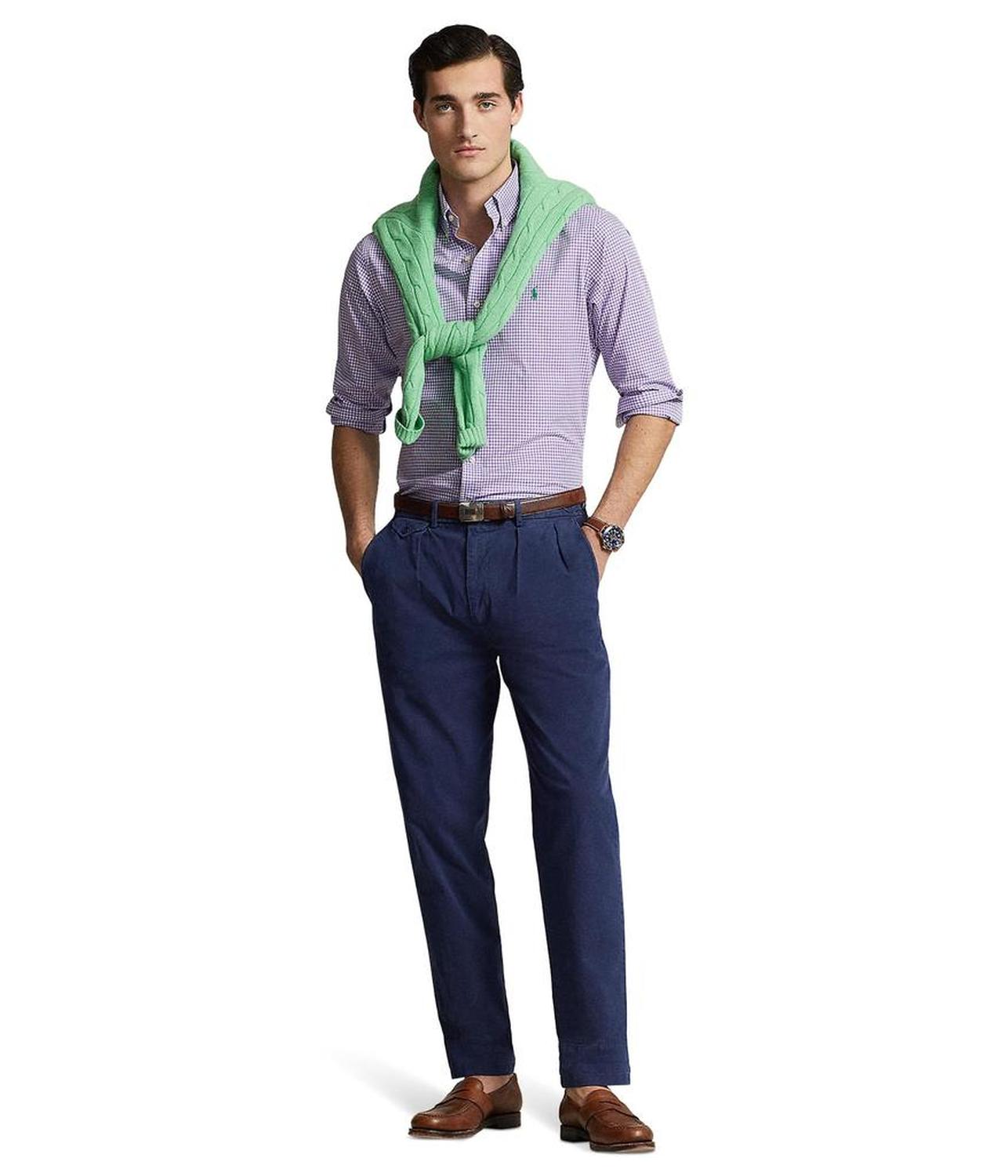 Classic Fit Gingham Stretch Poplin Shirt