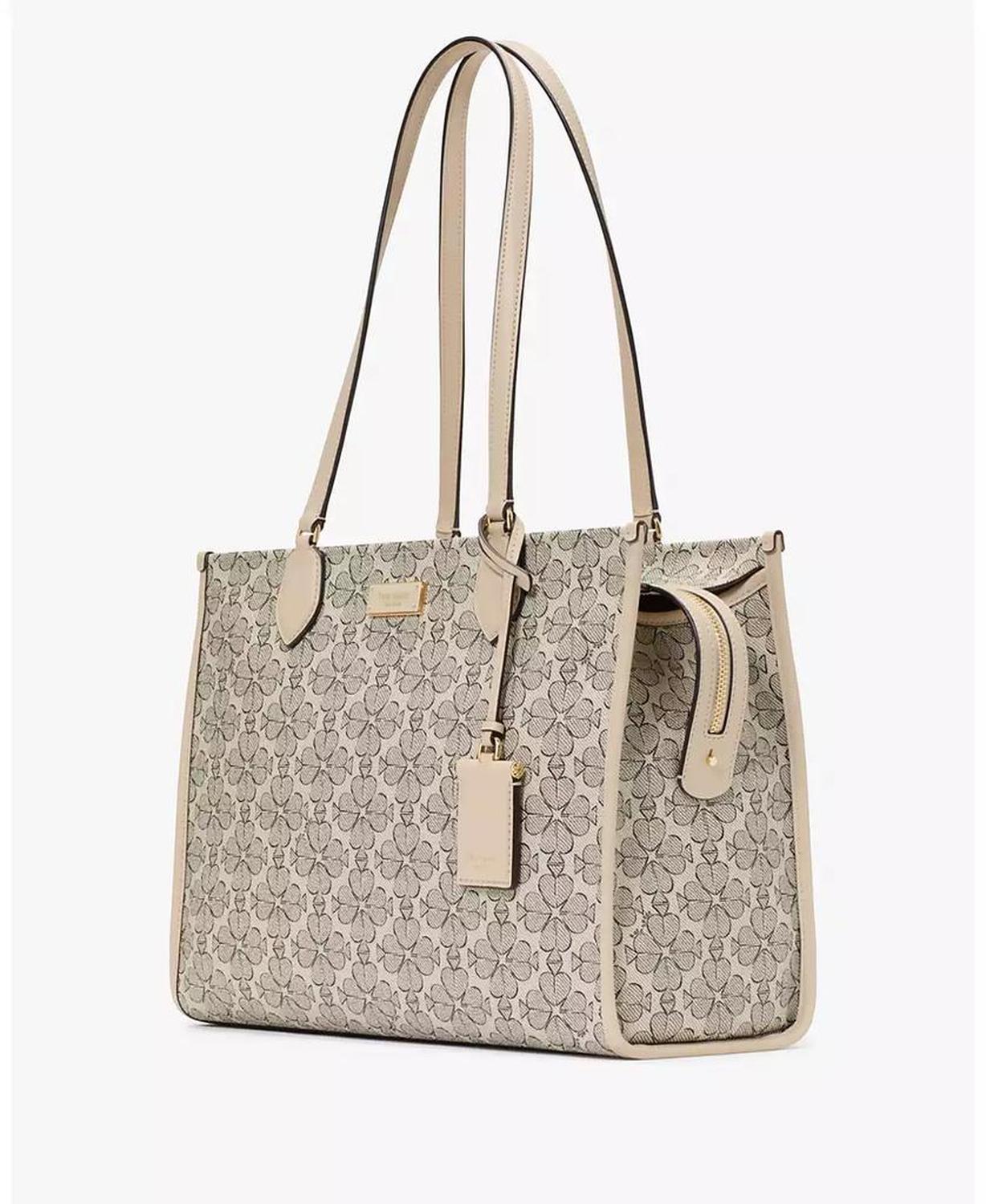 Women's Spade Flower Coated Canvas Large Tote Bag