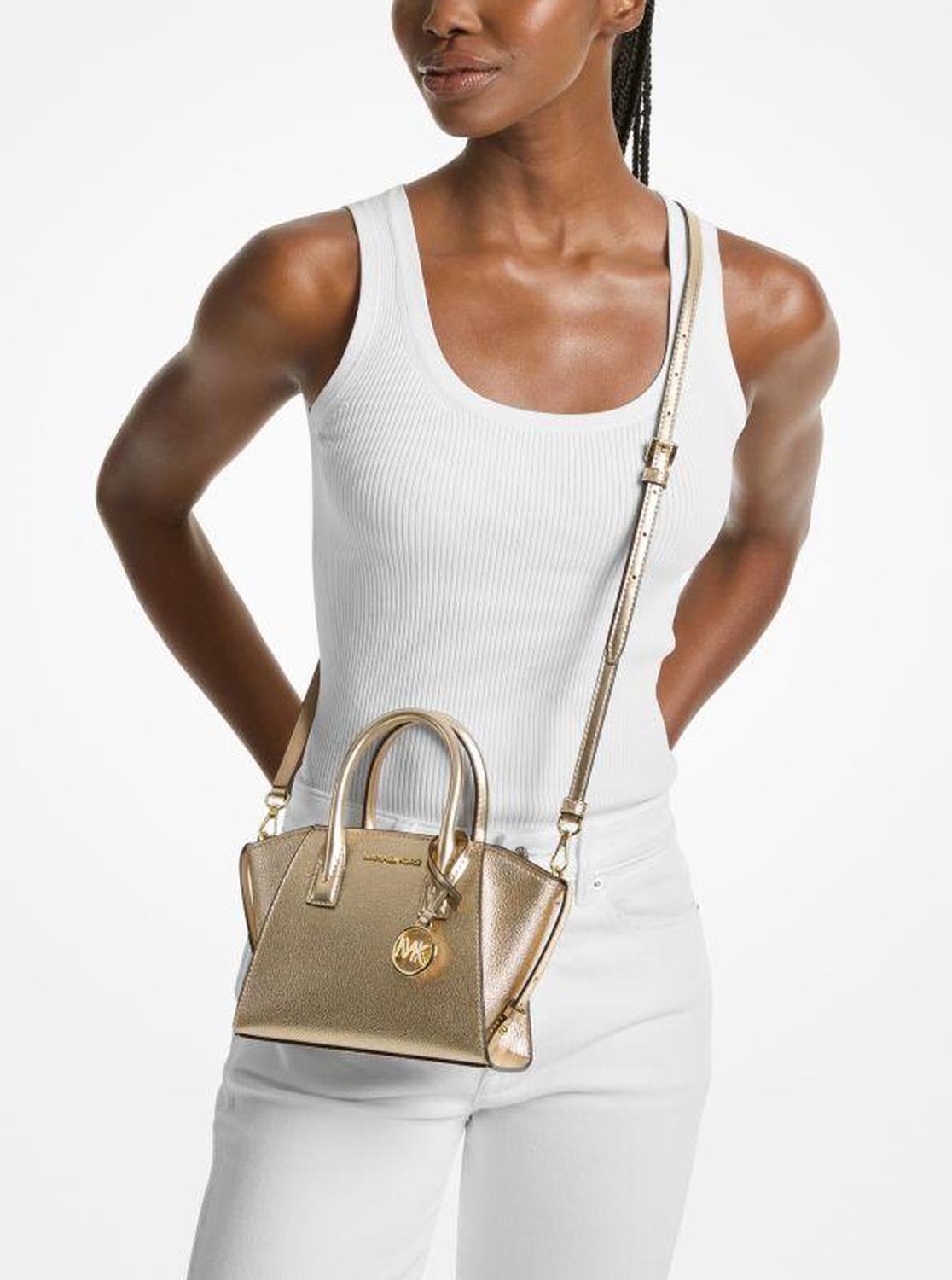 Avril Extra-Small Metallic Leather Satchel