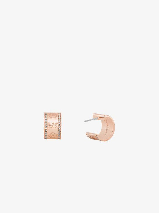 Pavé Logo Huggie Hoop Earrings