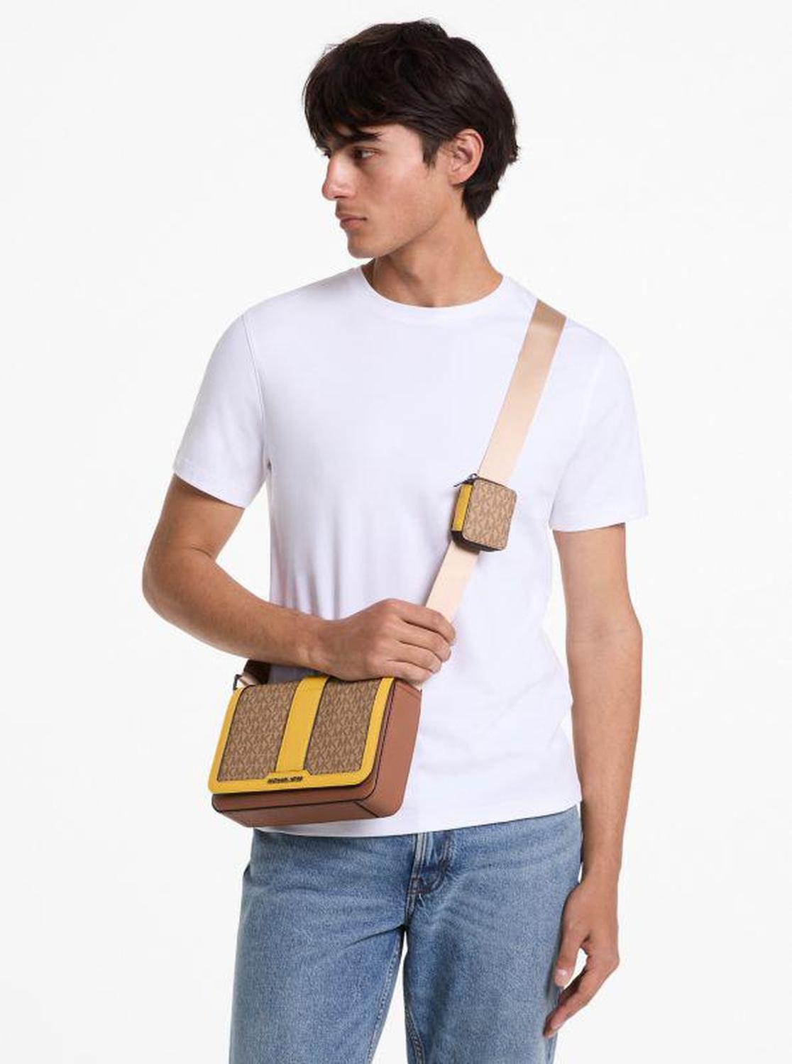 Cooper Color-Block Signature Logo Crossbody Bag with Pouch