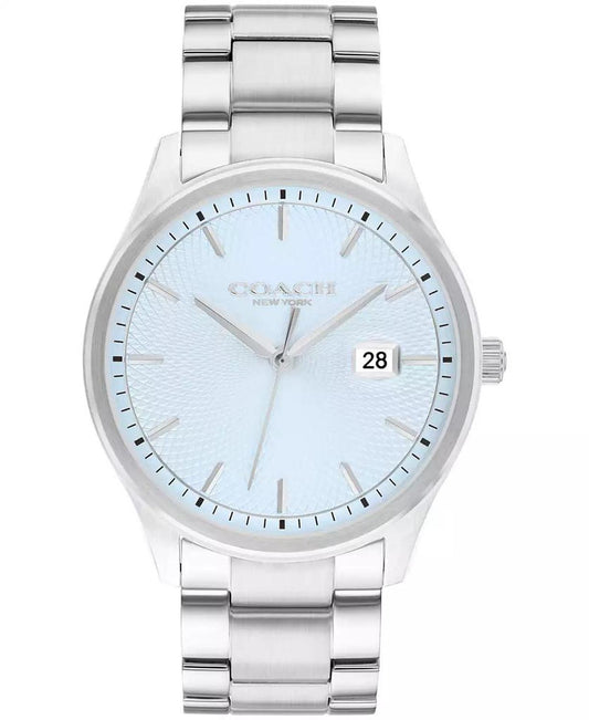 Men's Oliver Silver Tone Stainless Steel Bracelet Watch, 41mm