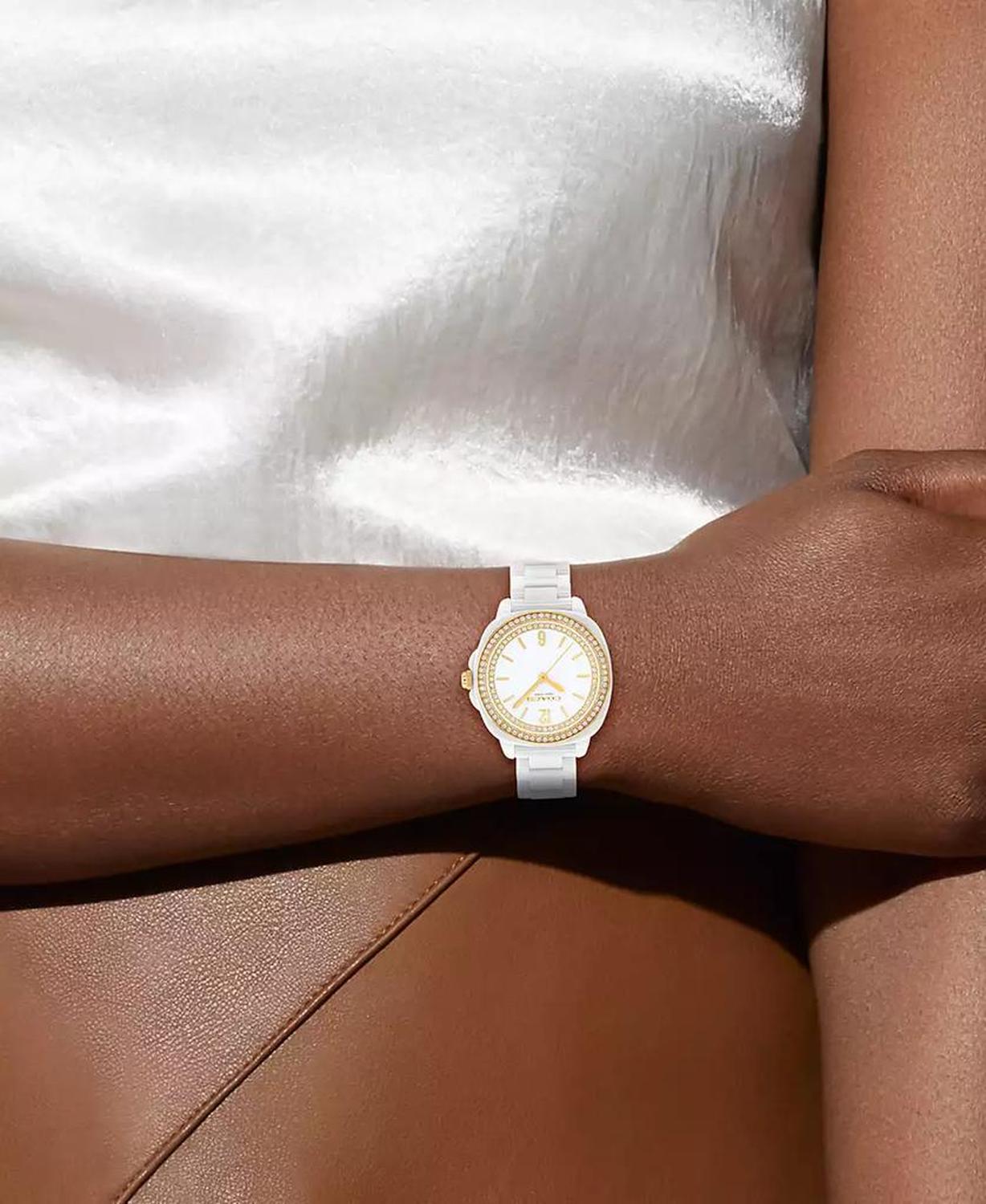 Women's Kitt White Ceramic Bracelet Watch, 34mm