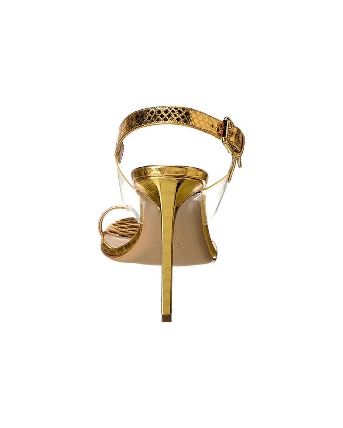 Catherine Python-Embossed Leather & Vinyl Sandal