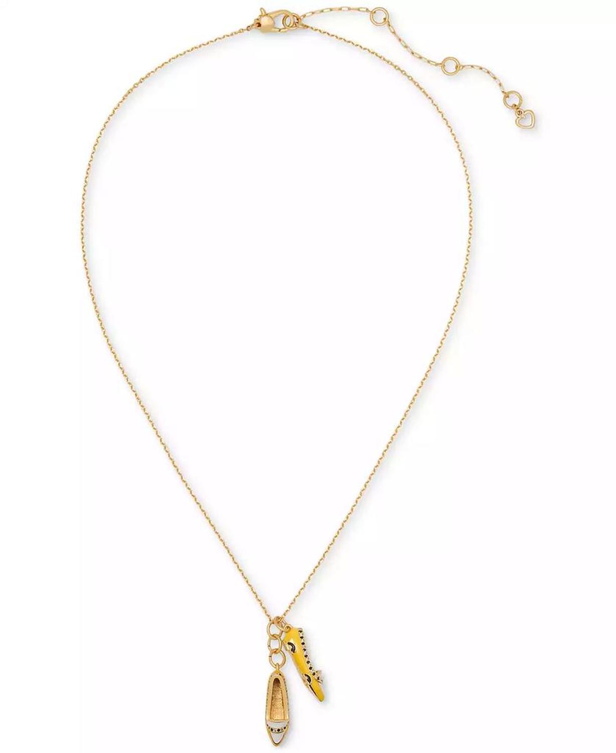 Gold-Tone Gogo Taxi Flats Pendant Necklace, 16" + 3" extender