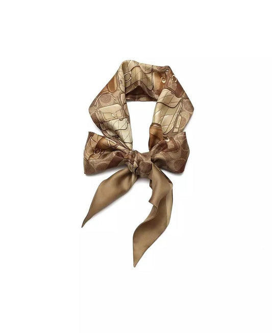 Stacked Tabby Bags Print Silk Skinny Scarf