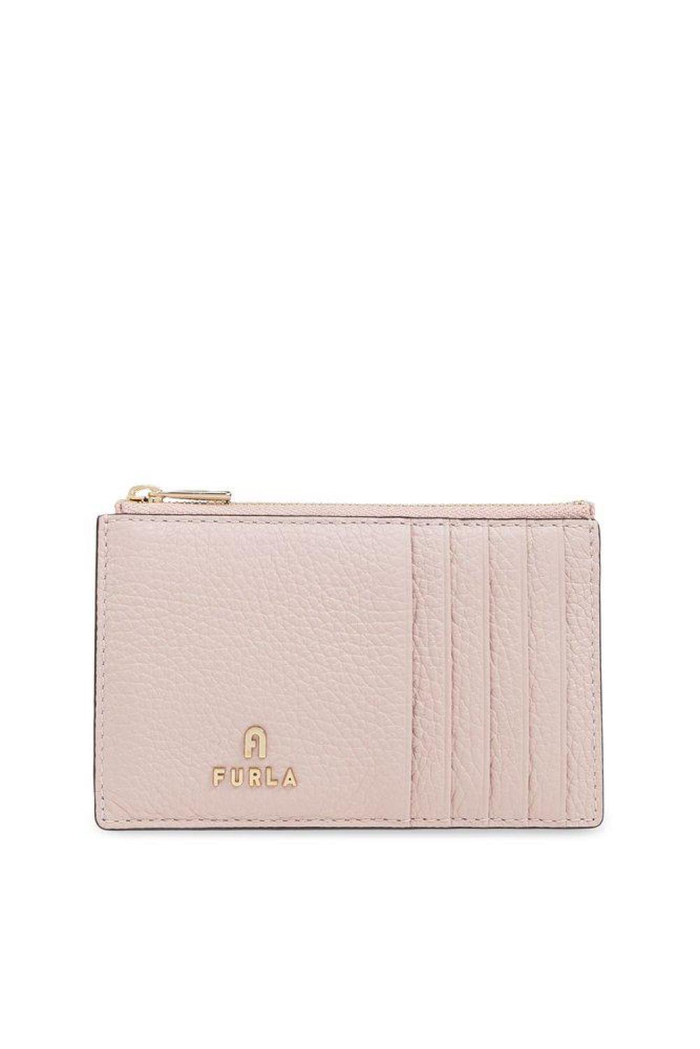 Furla Camelia Logo Plaque Zip-Up Medium Card Case