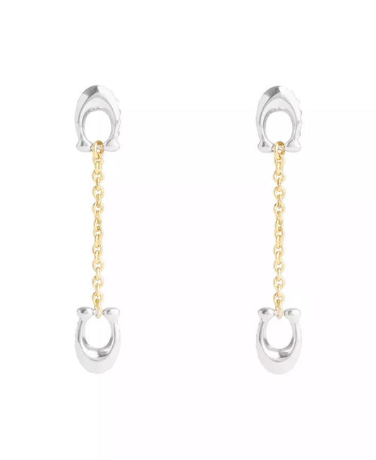 Faux Stone Signature Pavé C Linear Earrings