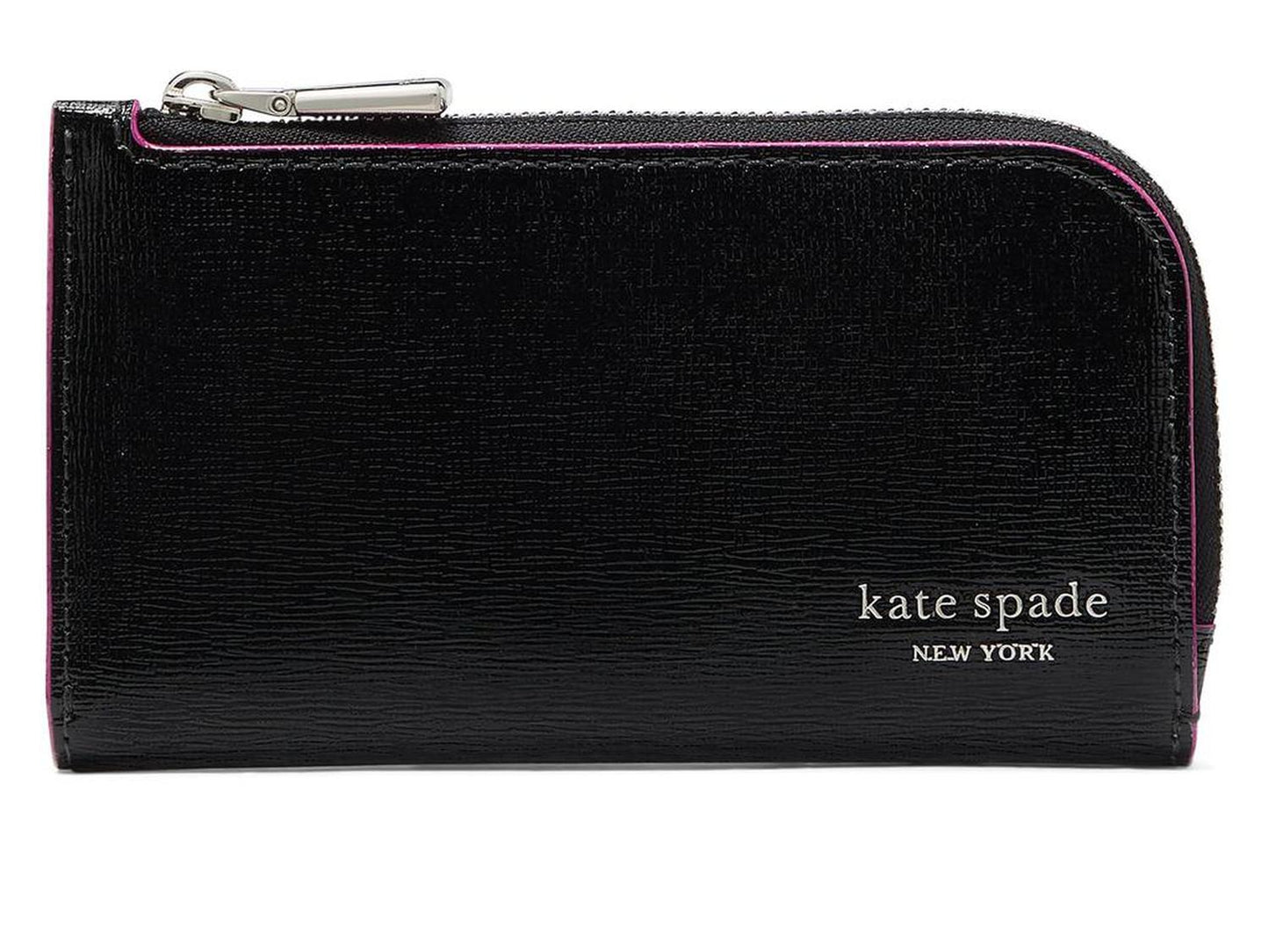 Devin Glitter Edge Shiny Saffiano Small Slim Bifold Wallet