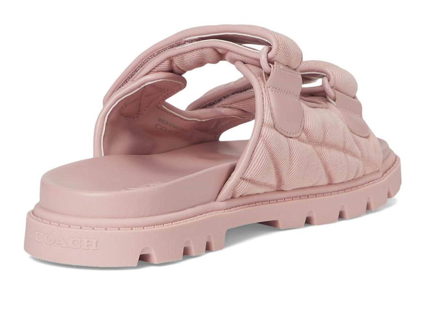 Sculpted C Quilted Washed Denim Double Band Sandals