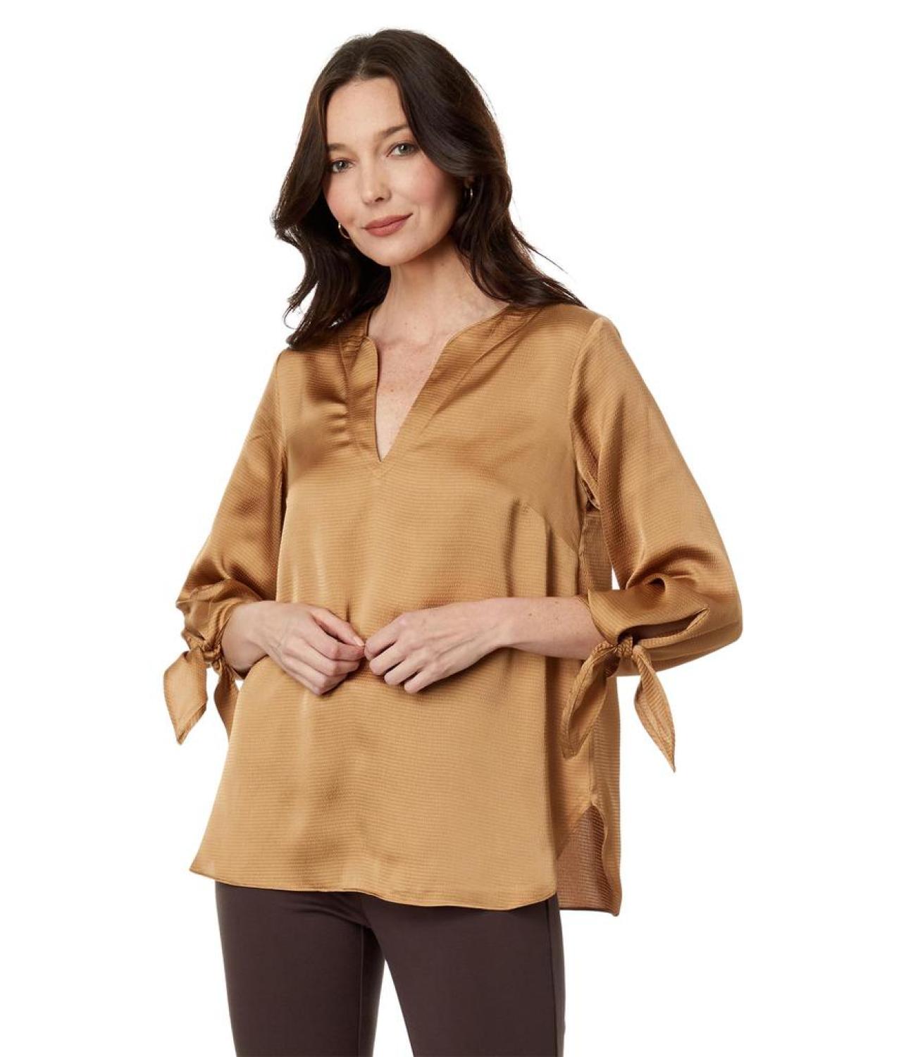 Solid Satin Tie Top