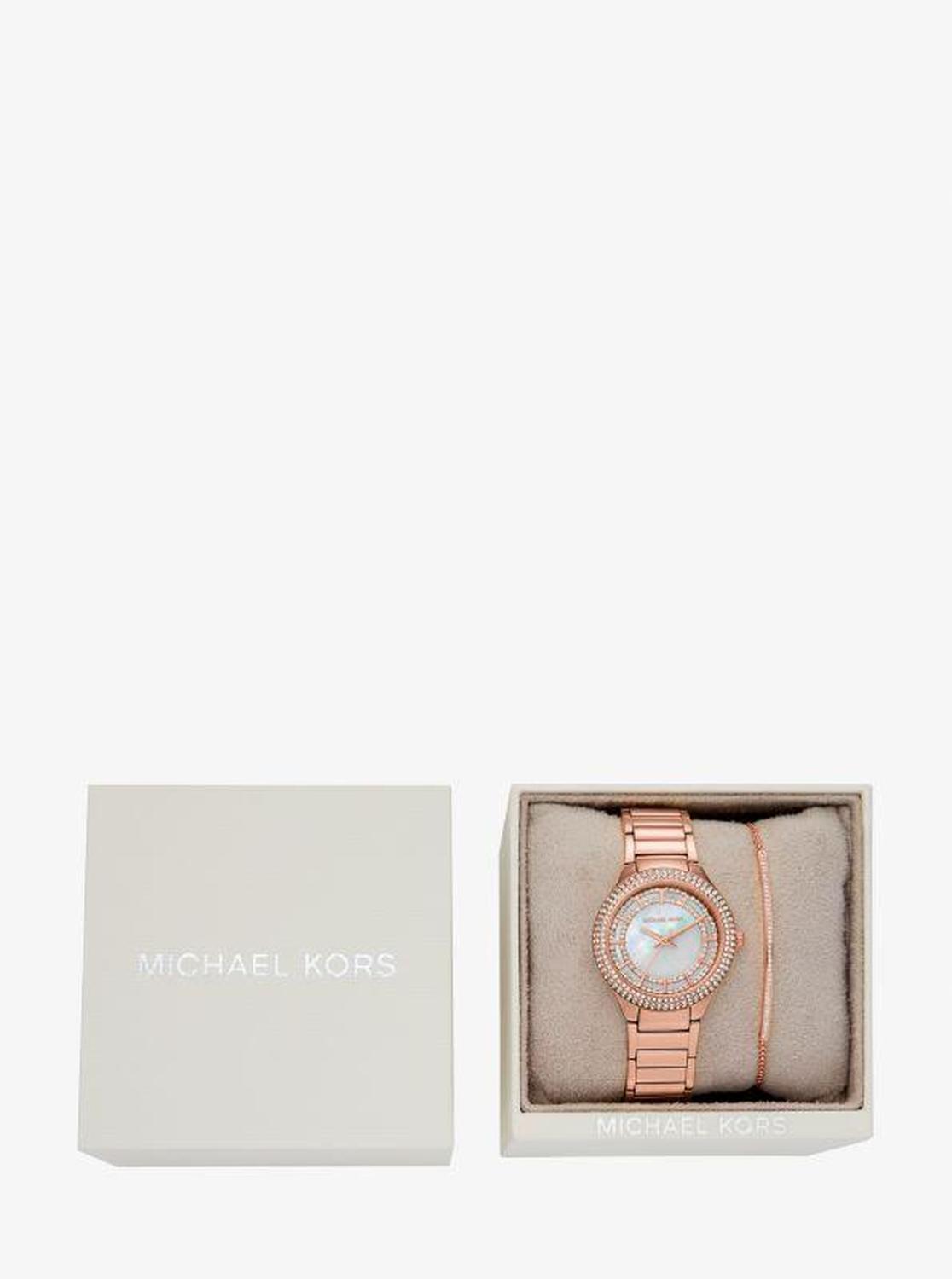 Mini Sylvia Pavé Rose Gold-Tone Watch and Bracelet Gift Set