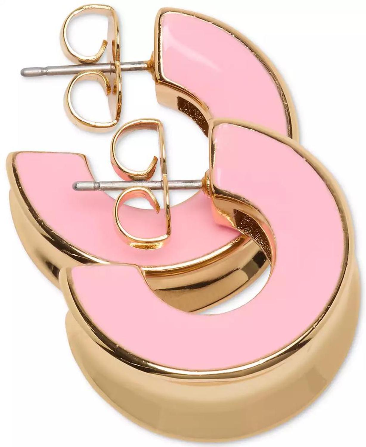 Small Concave Hoop Earrings, 0.82"