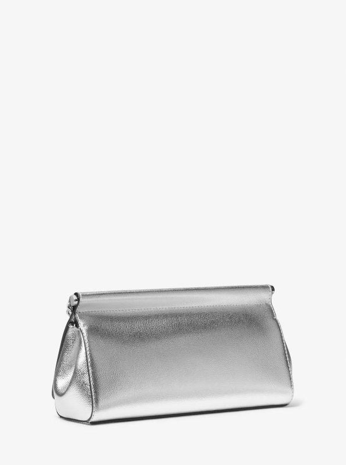 Carmine Medium Metallic Pebbled Leather Pochette