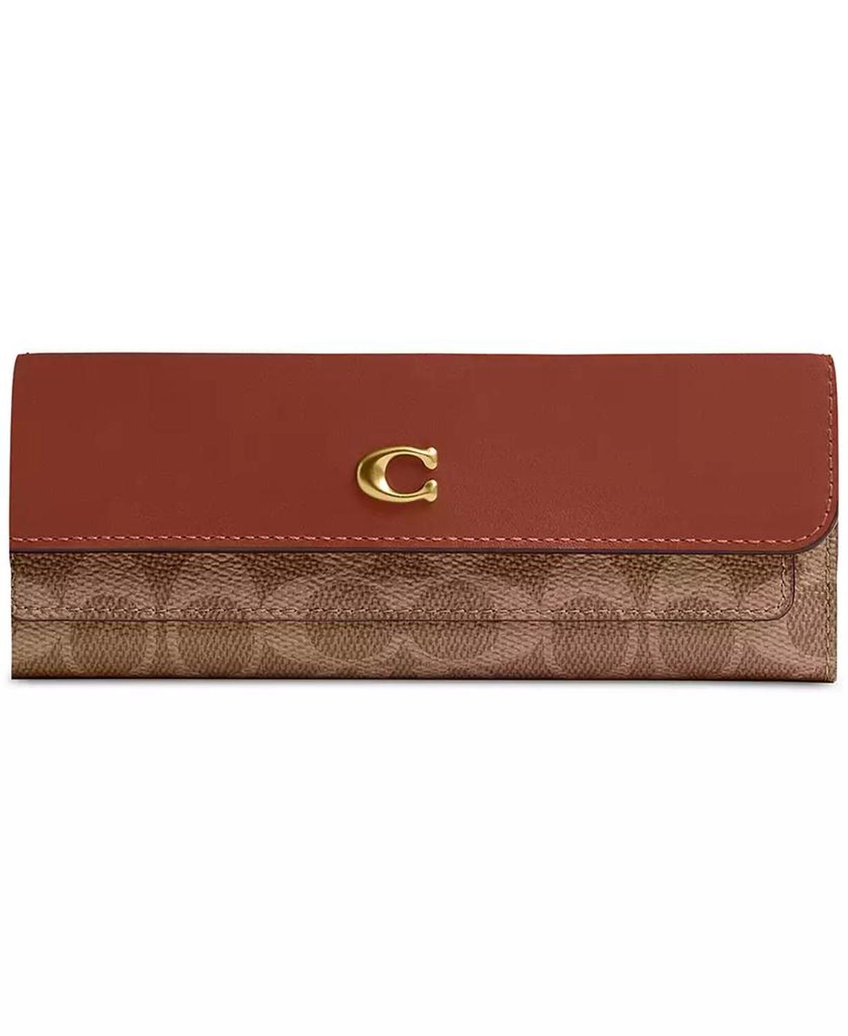 Mila Long Flap Wallet in Signature Coated Canvas