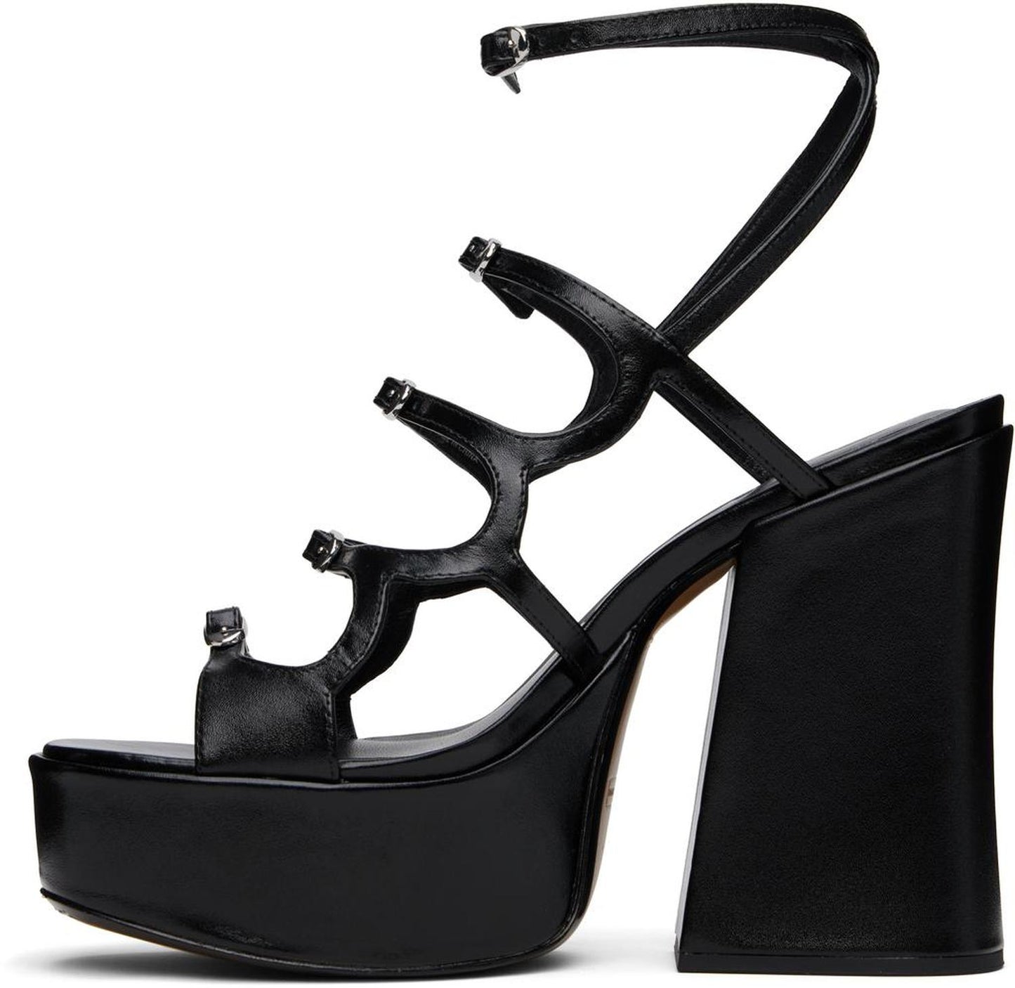 Black 'The Kiki' Platform Heeled Sandals