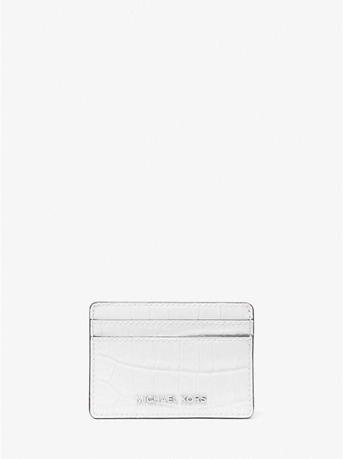 Jet Set Small Crocodile Embossed Leather Card Case