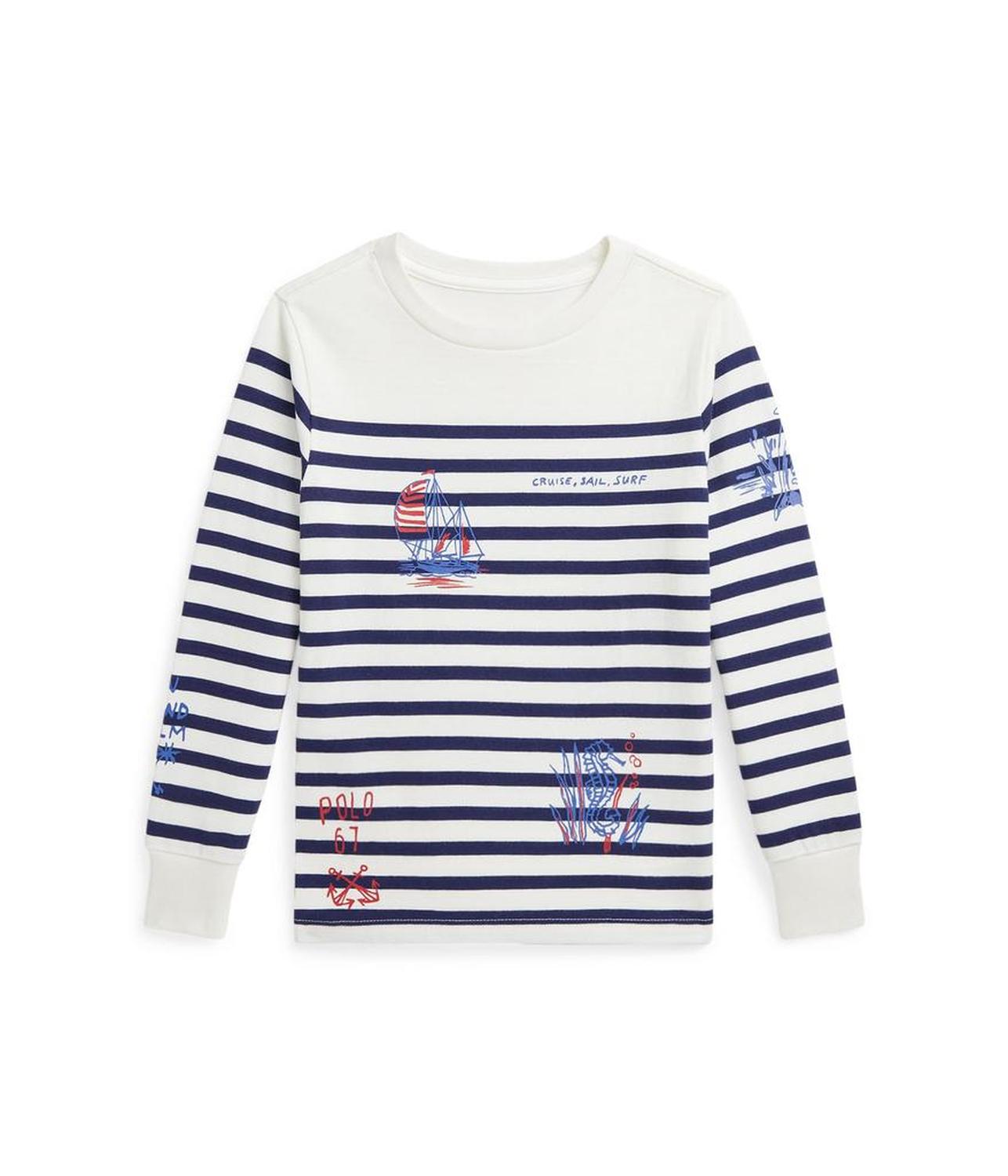 Striped Cotton Graphic Long-sleeve Tee (toddler/Little Kid)