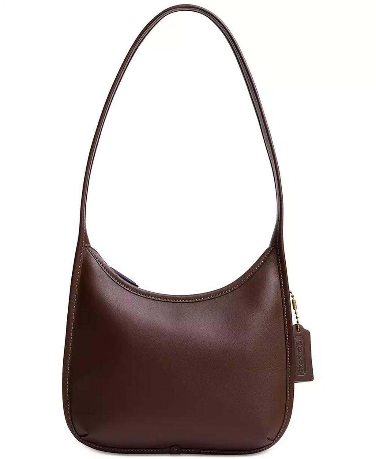 Small Glovetanned Leather Curve Zip Bag