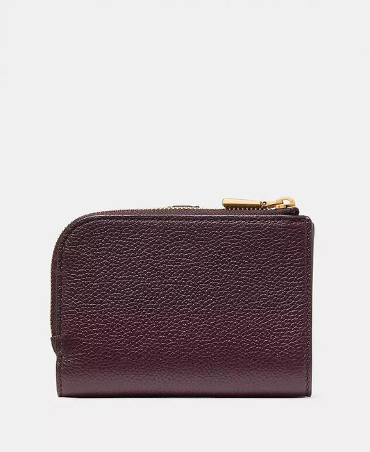 Deco Pebbled Leather Compact Wallet