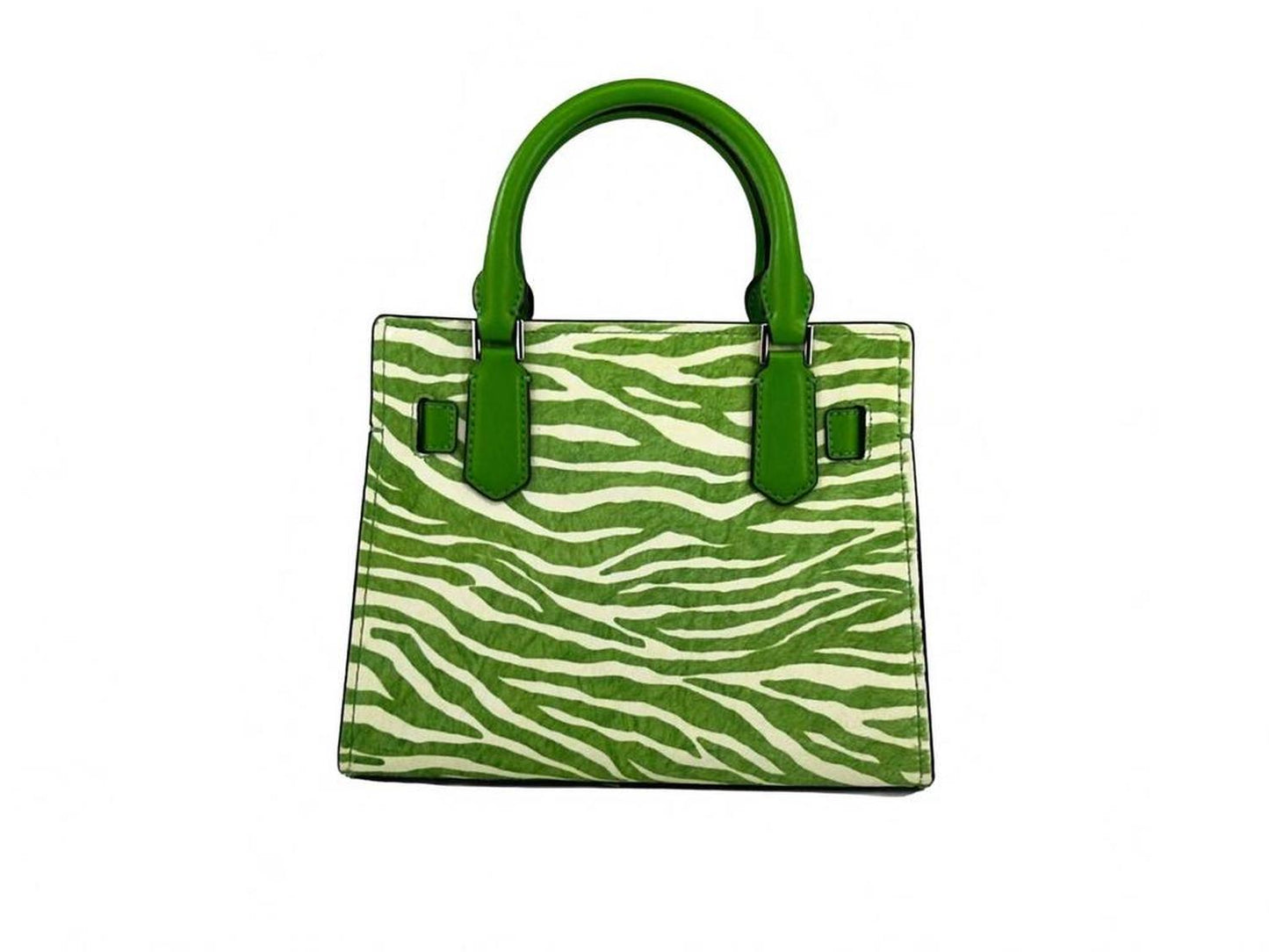 Women's Hamilton Leather Zebra Print Satchel Crossbody In Jungle Green