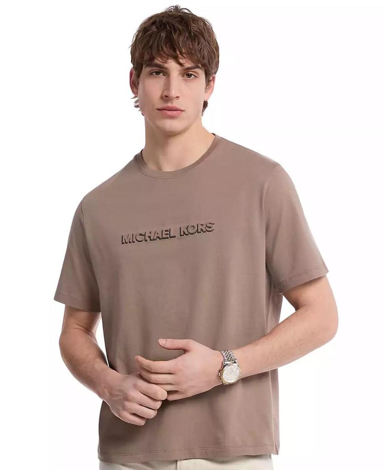 Men's Short Sleeve Embossed Shadow Logo T-Shirt