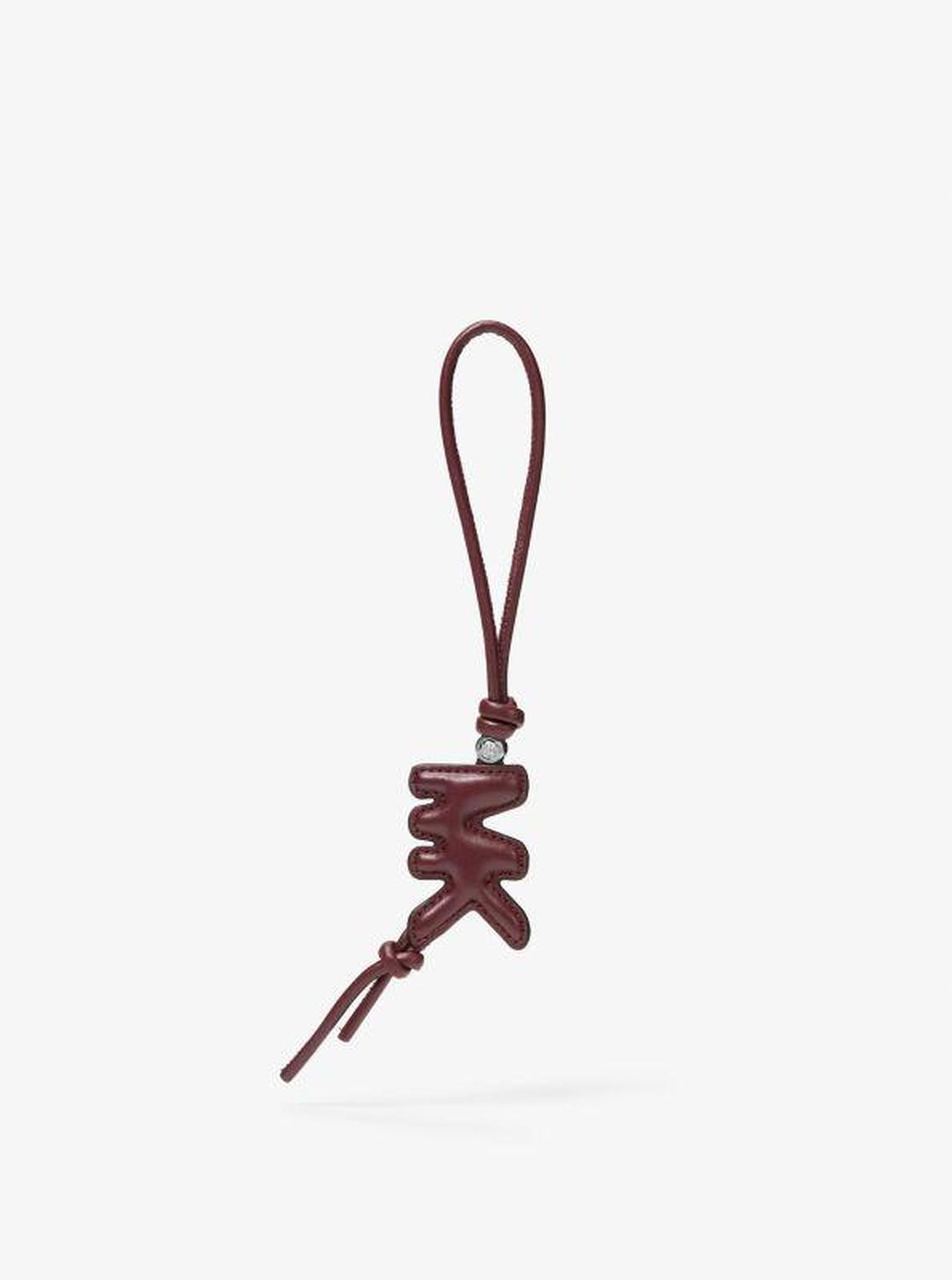 Puffy Logo Leather Bag Charm