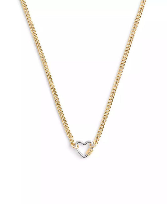 Two-Tone Signature Carabiner Heart Pendant Necklace