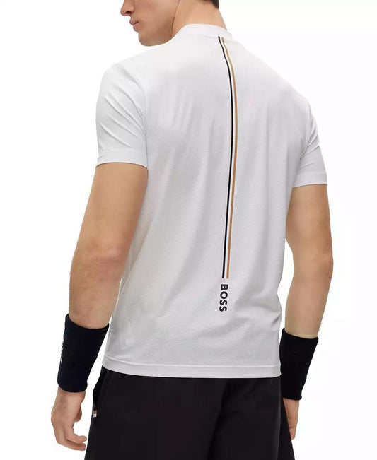 Men's BOSS by Hugo Boss x Matteo Berrettini Slim-Fit Polo Shirt with Bomber-style Collar