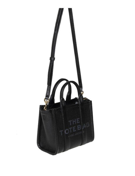 Black Leather Small Tote Bag