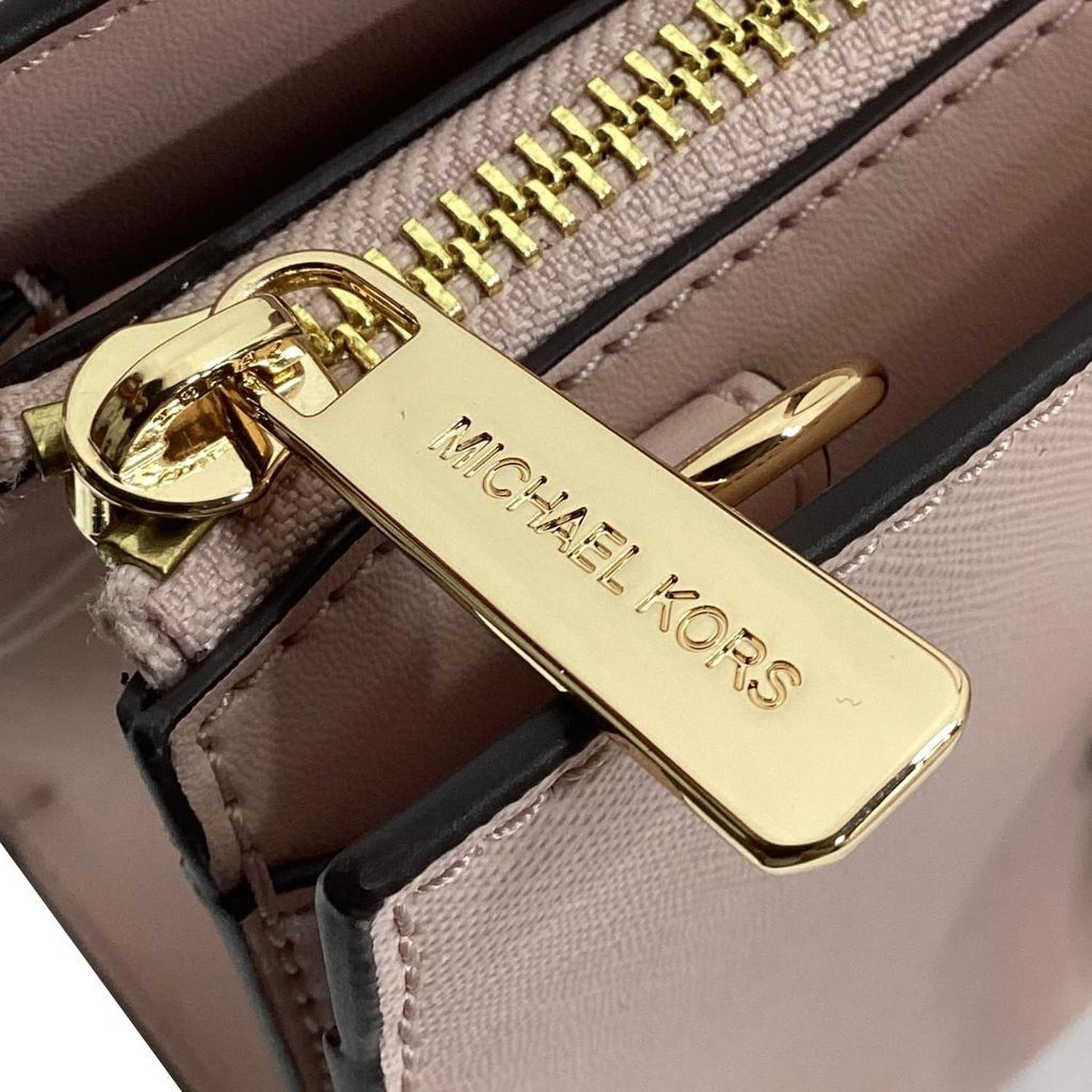 Sheila Medium Satchel in Powder Blush Pink Faux Saffiano Leather