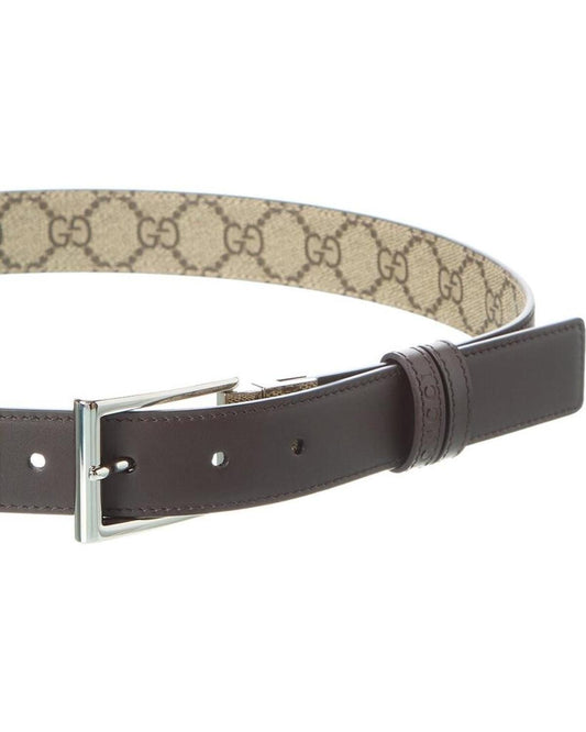 Gucci Reversible GG Supreme Canvas & Leather Belt