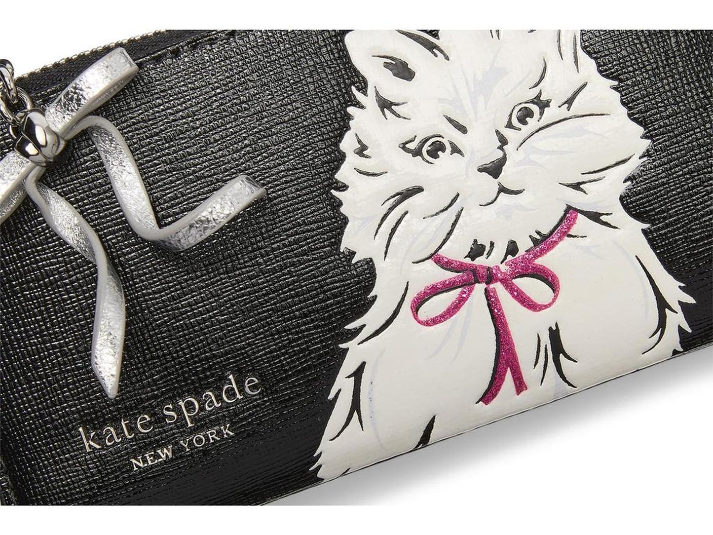 Whiskers Saffiano Leather Small Slim Bifold Wallet