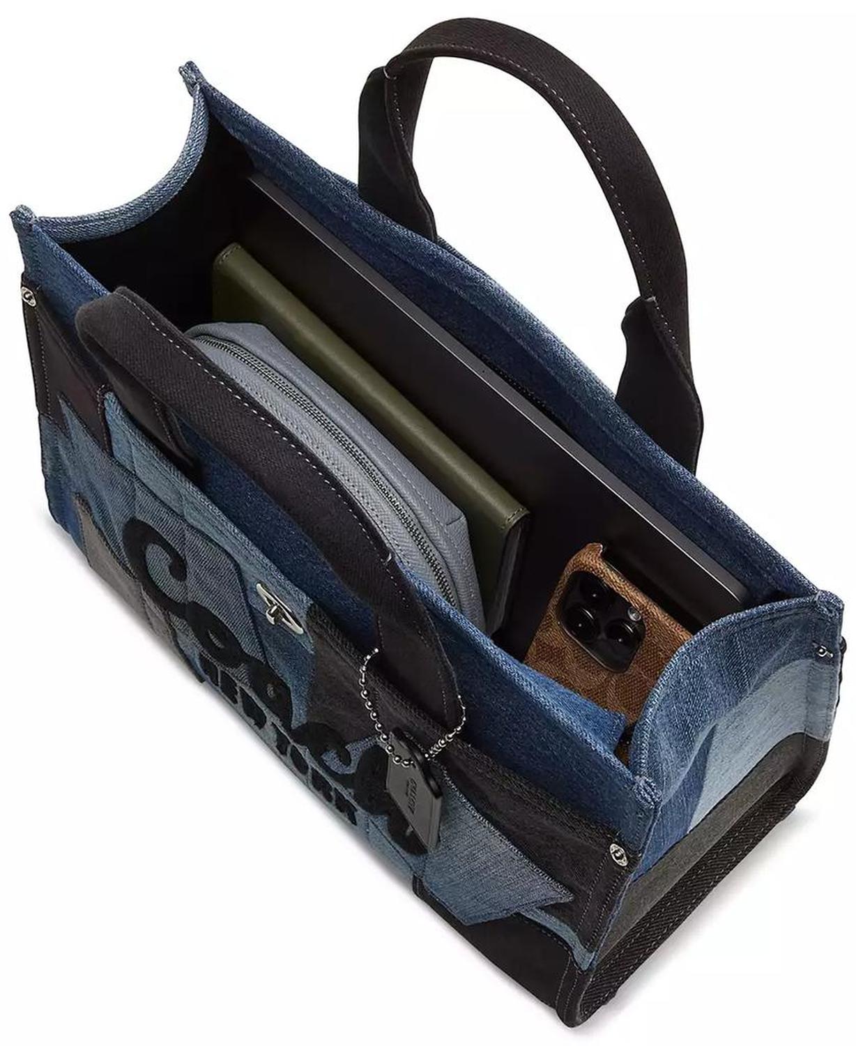 Medium Patchwork Denim Cargo Tote Bag