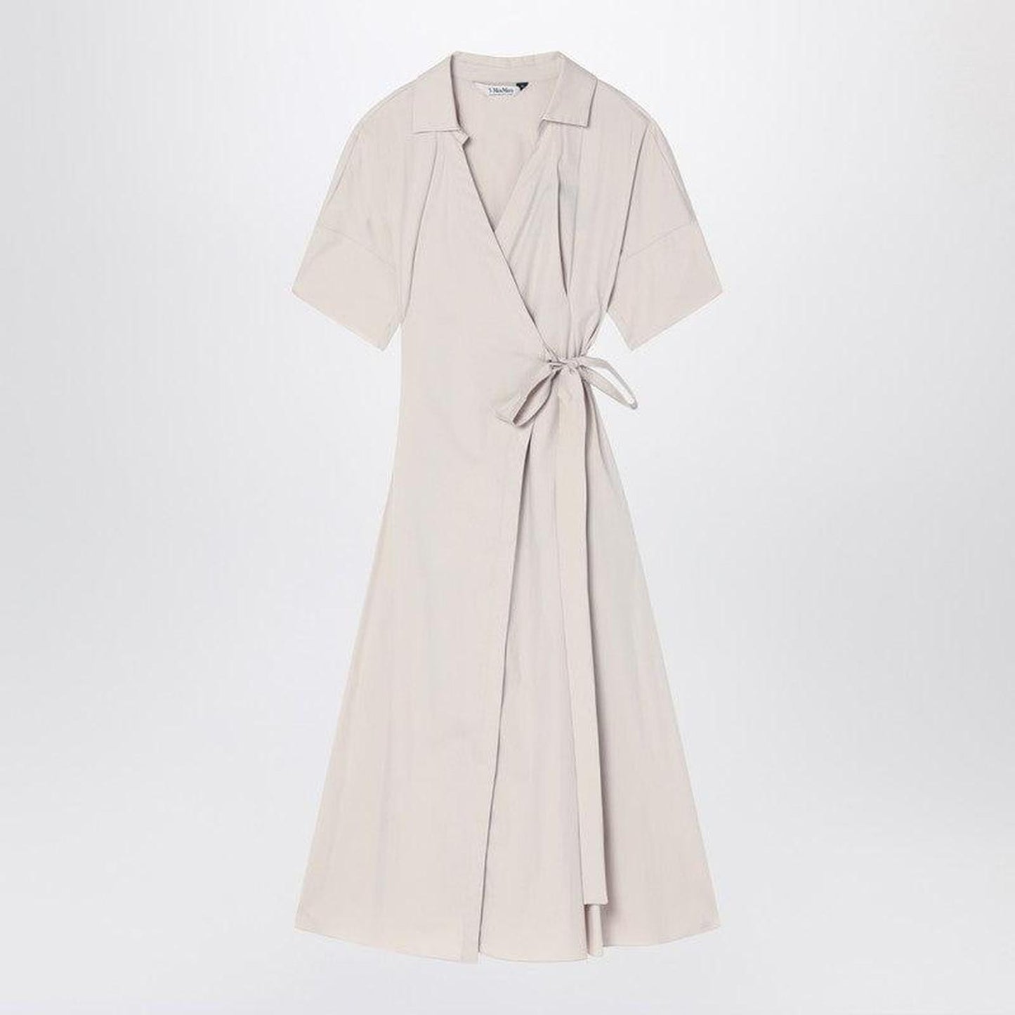 S Max Mara Women's Ecru Wrap Dress In Stretch Poplin
